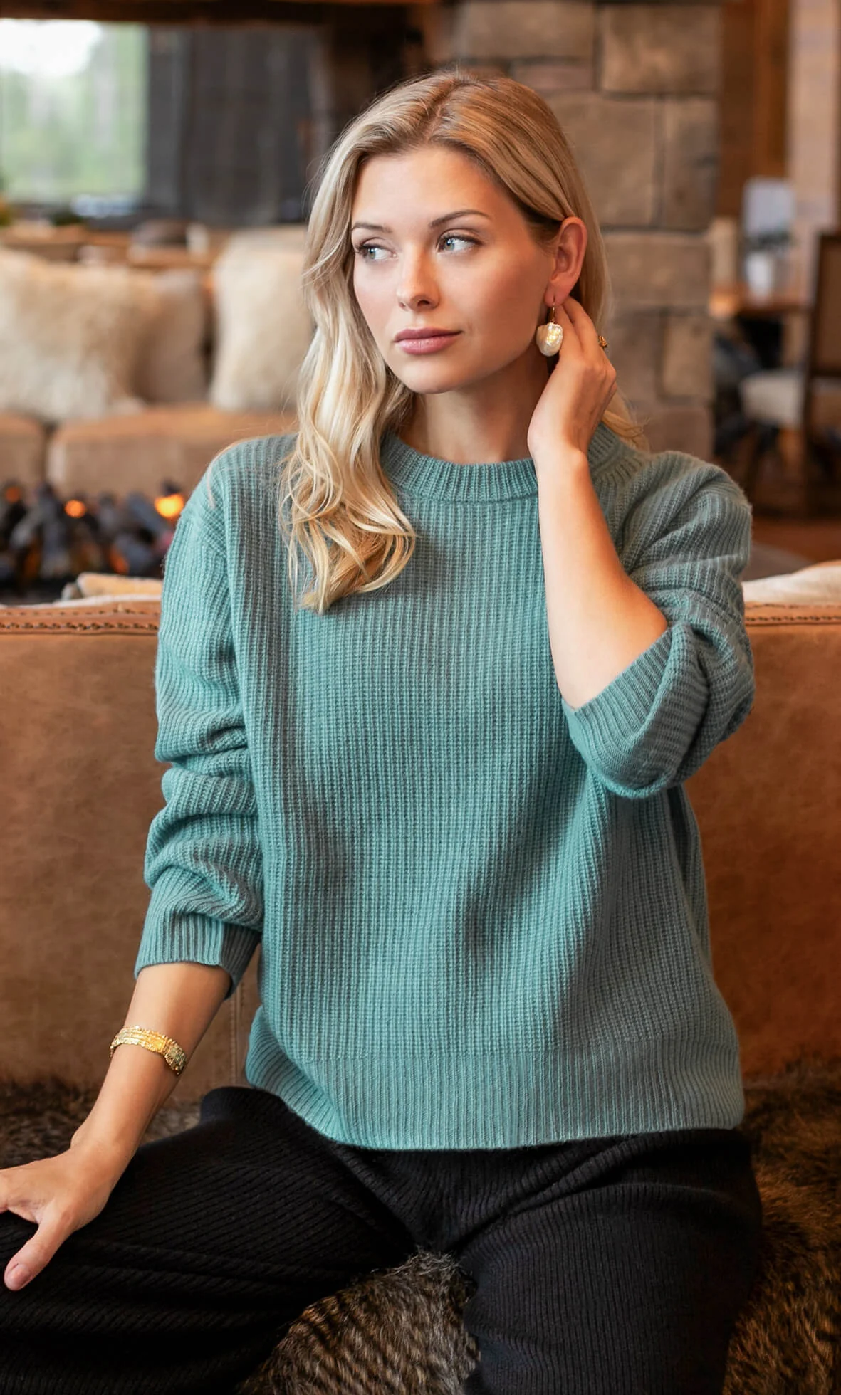 Lombardia Cashmere Fisherman Sweater - Image 10
